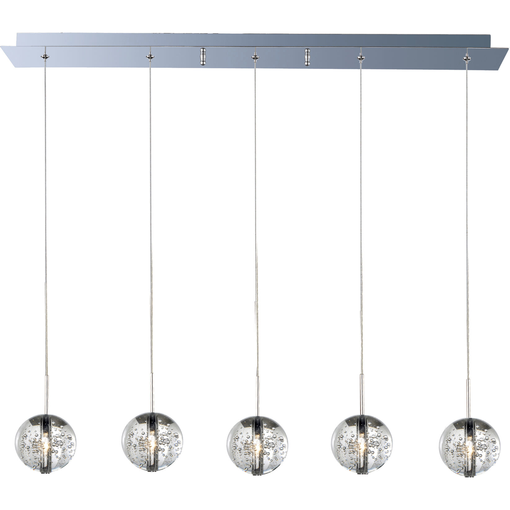 Orb 5 Light 33.75 inch Polished Chrome Linear Pendant Ceiling Light