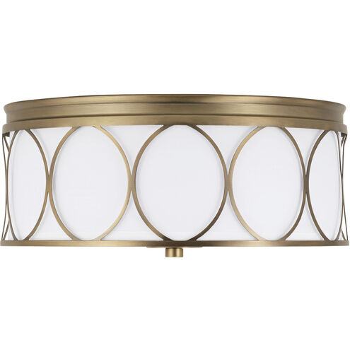 Rylann 3 Light 15 inch Aged Brass Flush Mount Ceiling Light