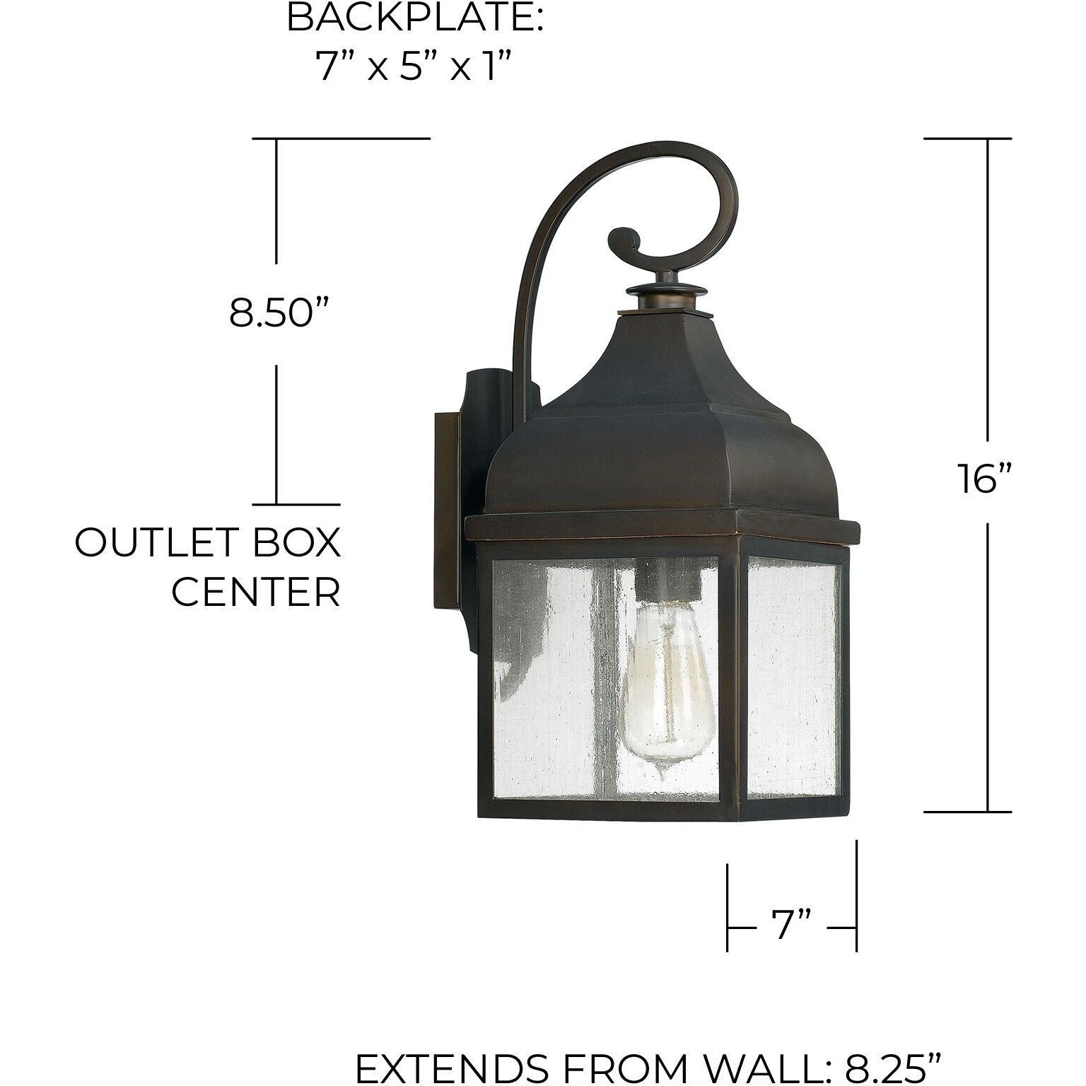 Westridge 1 Light 16 inch Old Bronze Outdoor Wall Lantern