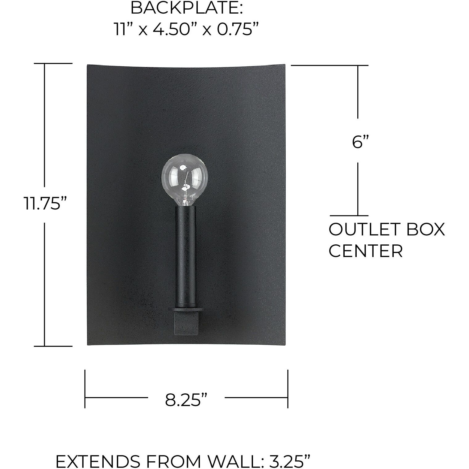 Pearson 1 Light 8 inch Black Iron ADA Sconce Wall Light