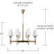 Leland 8 Light 42 inch Aged Brass Chandelier Ceiling Light