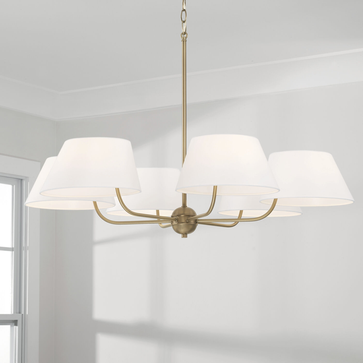 Welsley 6 Light 36 inch Aged Brass Chandelier Ceiling Light