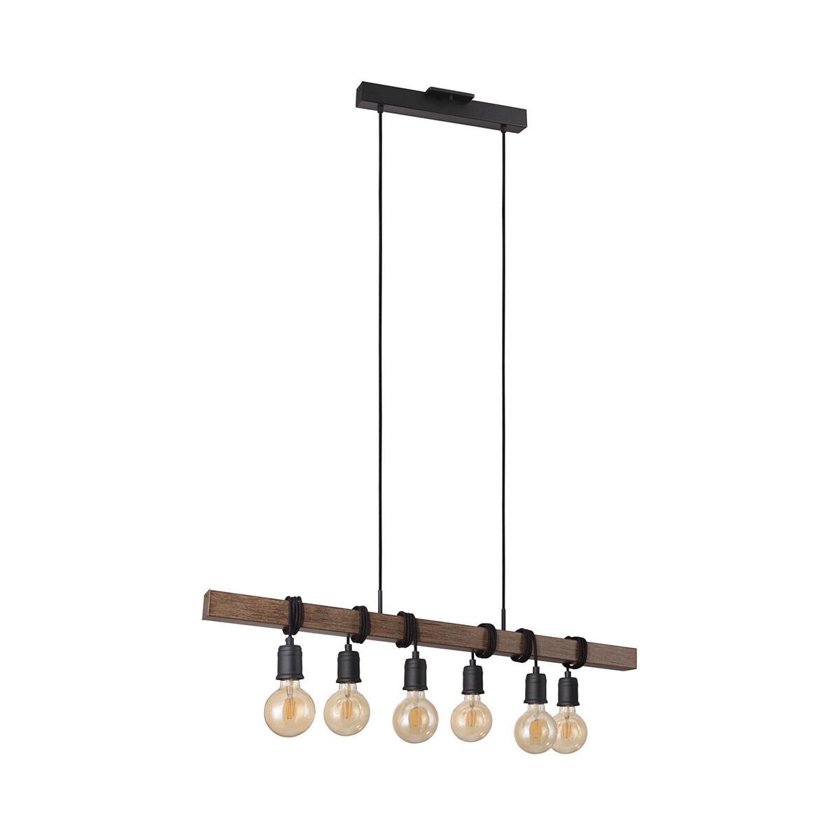 Violon 6 Light 39.37 inch Black and Dark Brown Kitchen Island Pendant Ceiling Light