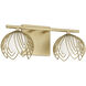 Flora 2 Light 14 inch Buffed Gold Vanity Light Wall Light