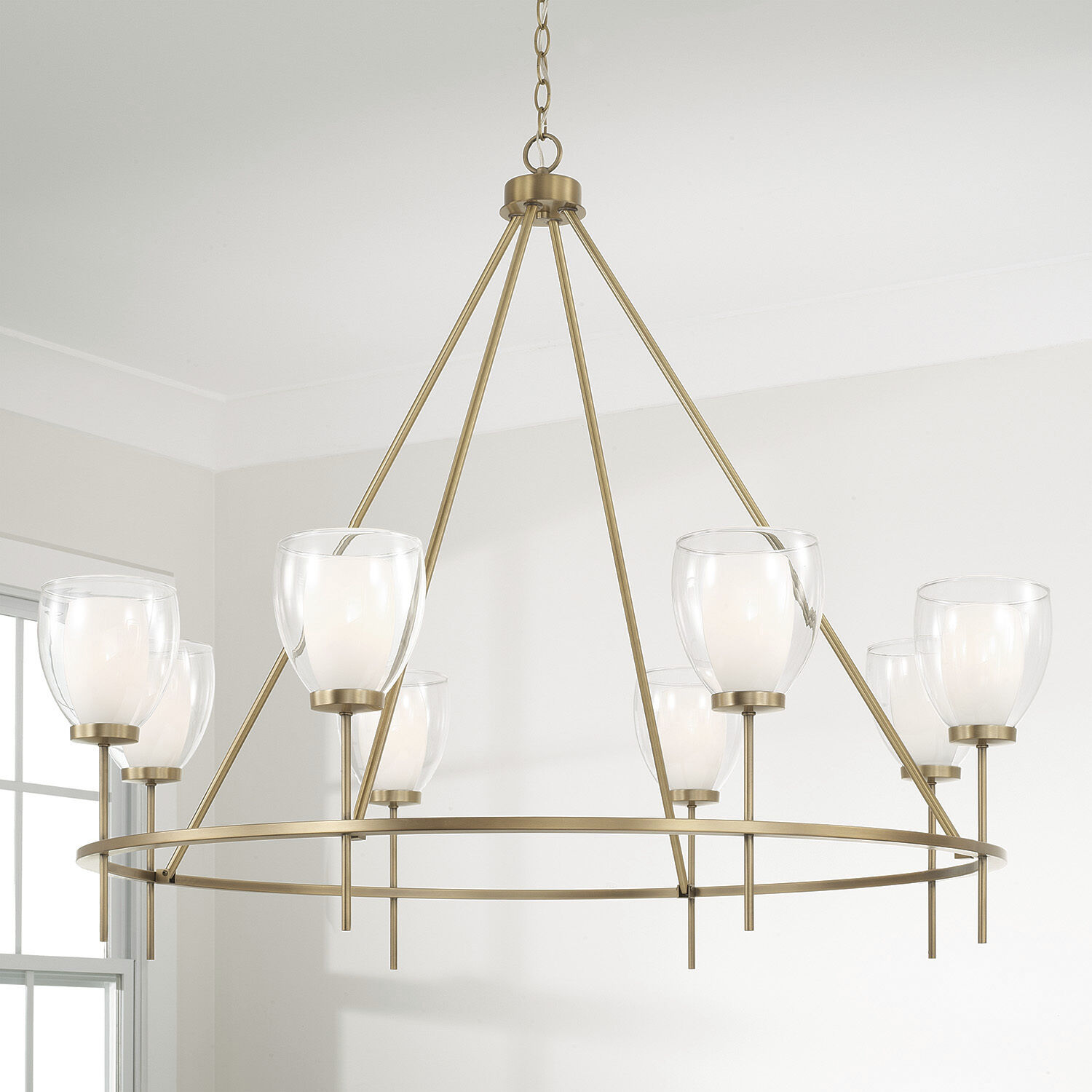 Joss 8 Light 45.5 inch Aged Brass Chandelier Ceiling Light