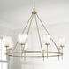 Joss 8 Light 45.5 inch Aged Brass Chandelier Ceiling Light