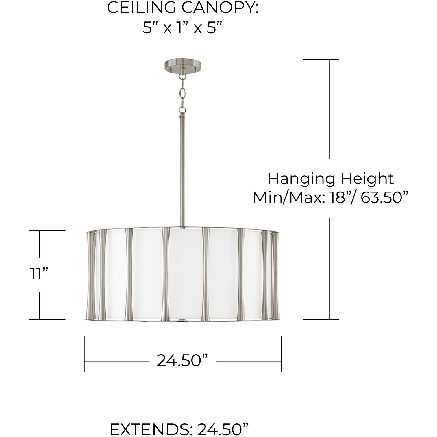 Bodie 4 Light 24.5 inch Brushed Nickel Pendant Ceiling Light