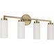 Alyssa 4 Light 27.5 inch Aged Brass Vanity Light Wall Light