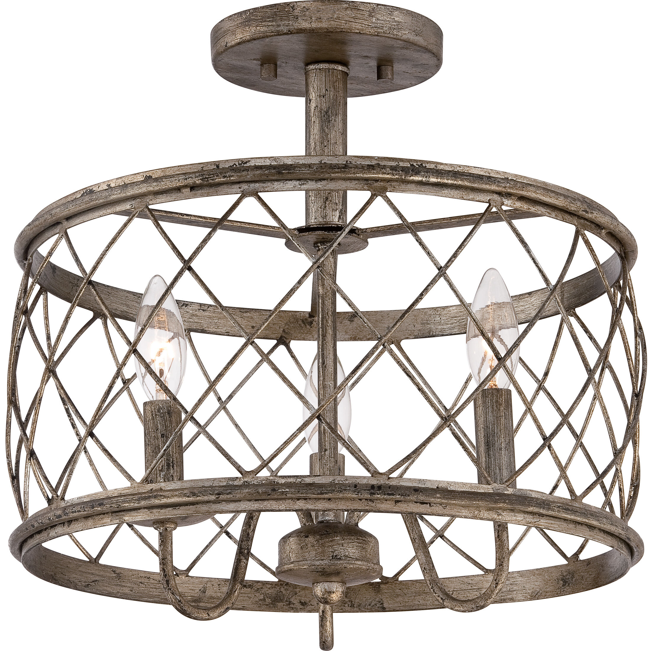 Dury 3 Light 14.50 inch Semi-Flush Mount