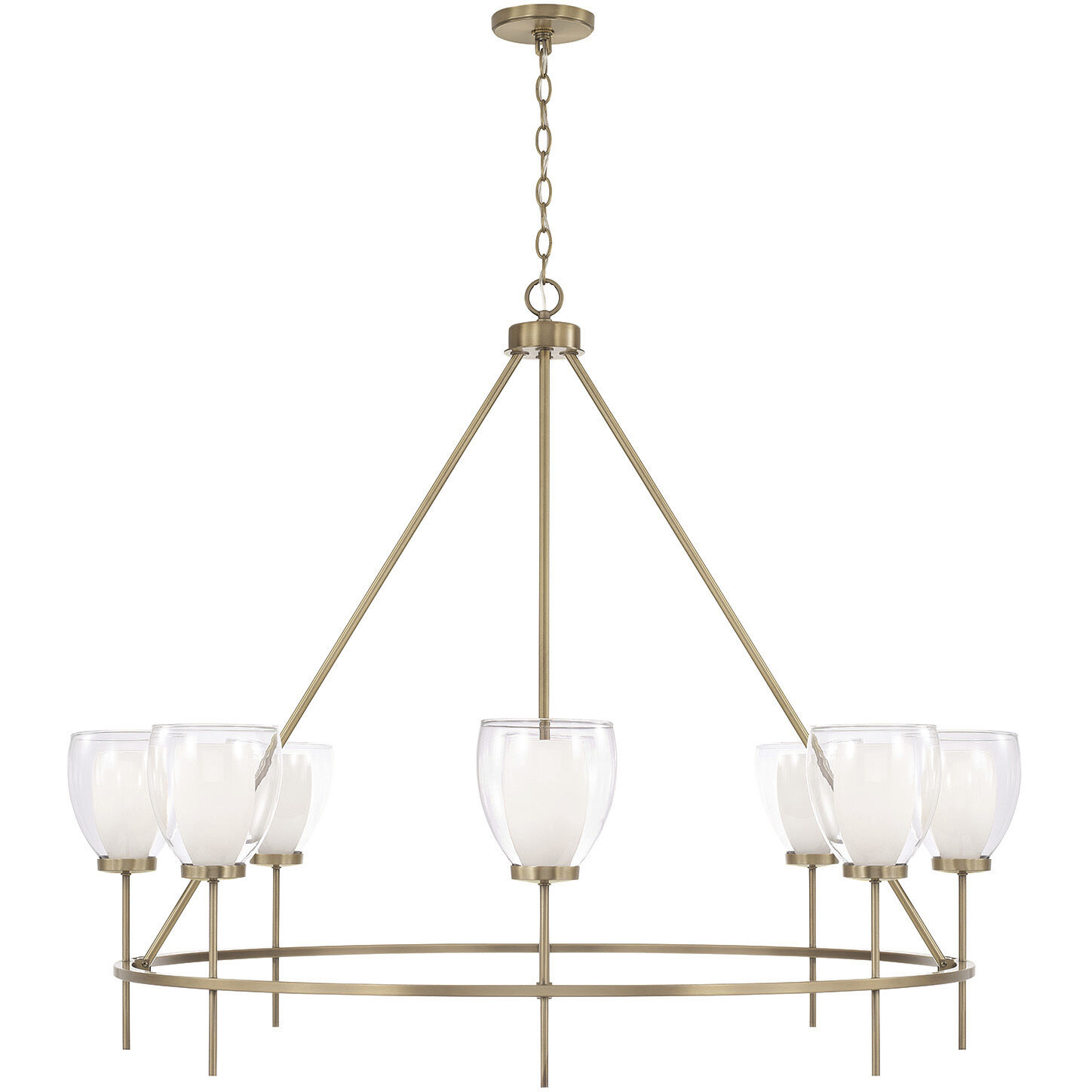 Joss 8 Light 45.5 inch Aged Brass Chandelier Ceiling Light
