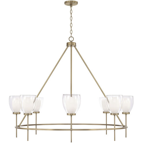 Joss 8 Light 45.5 inch Aged Brass Chandelier Ceiling Light