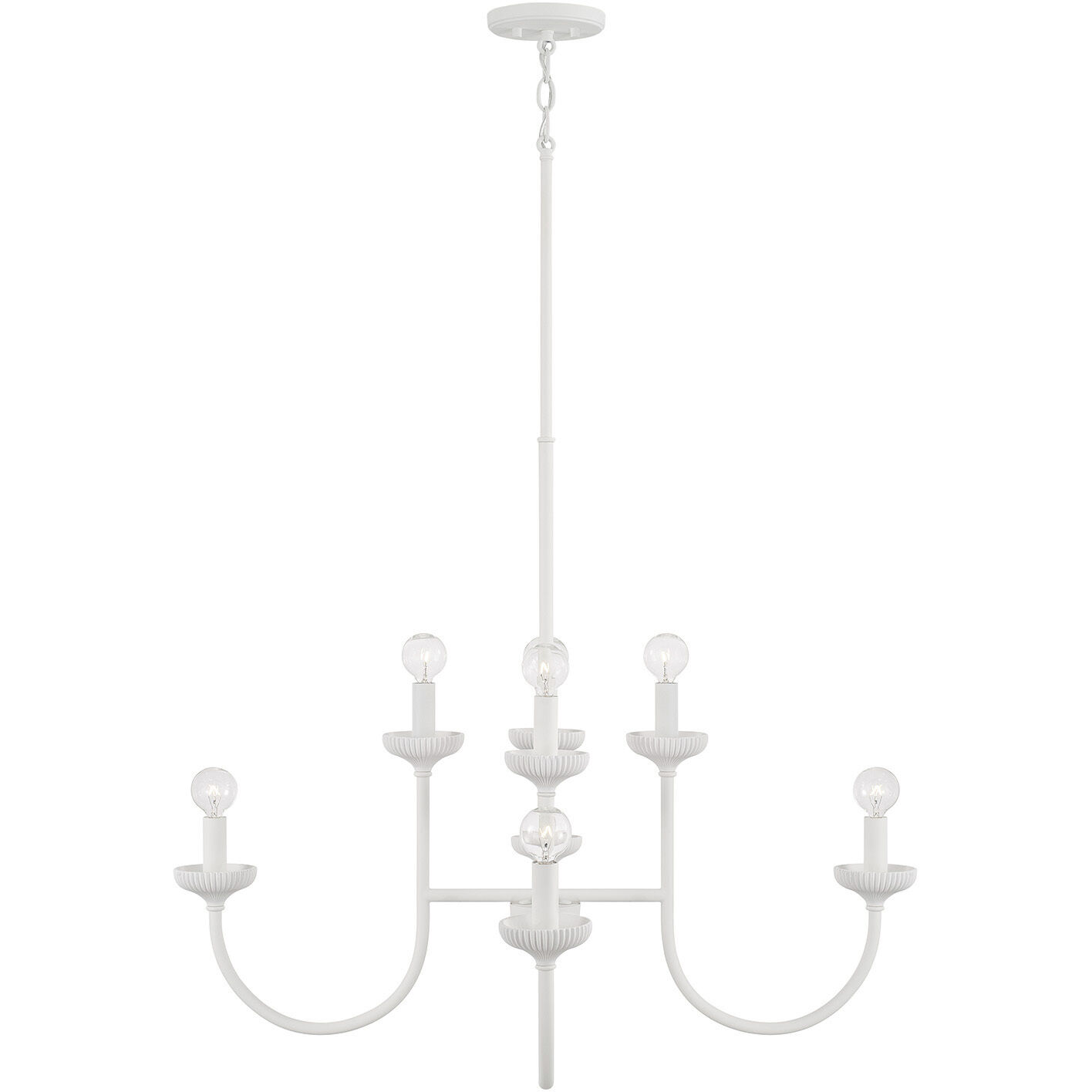Mallory 8 Light 32.5 inch Ceramic White Chandelier Ceiling Light