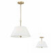 Parson 3 Light 15 inch Matte Brass Semi-Flush Ceiling Light, Convertible Dual Mount