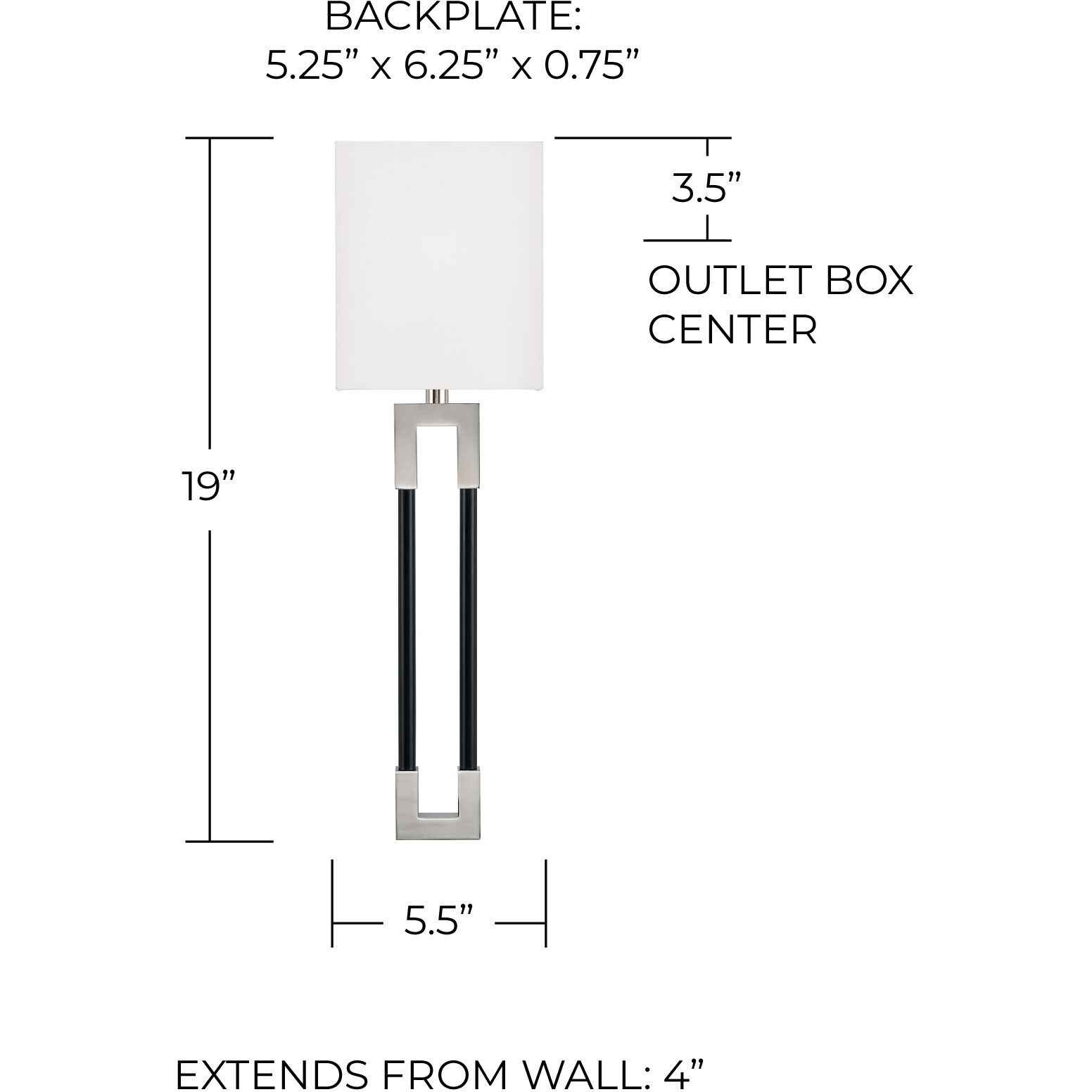 Bleeker 1 Light 6 inch Polished Nickel and Black ADA Sconce Wall Light