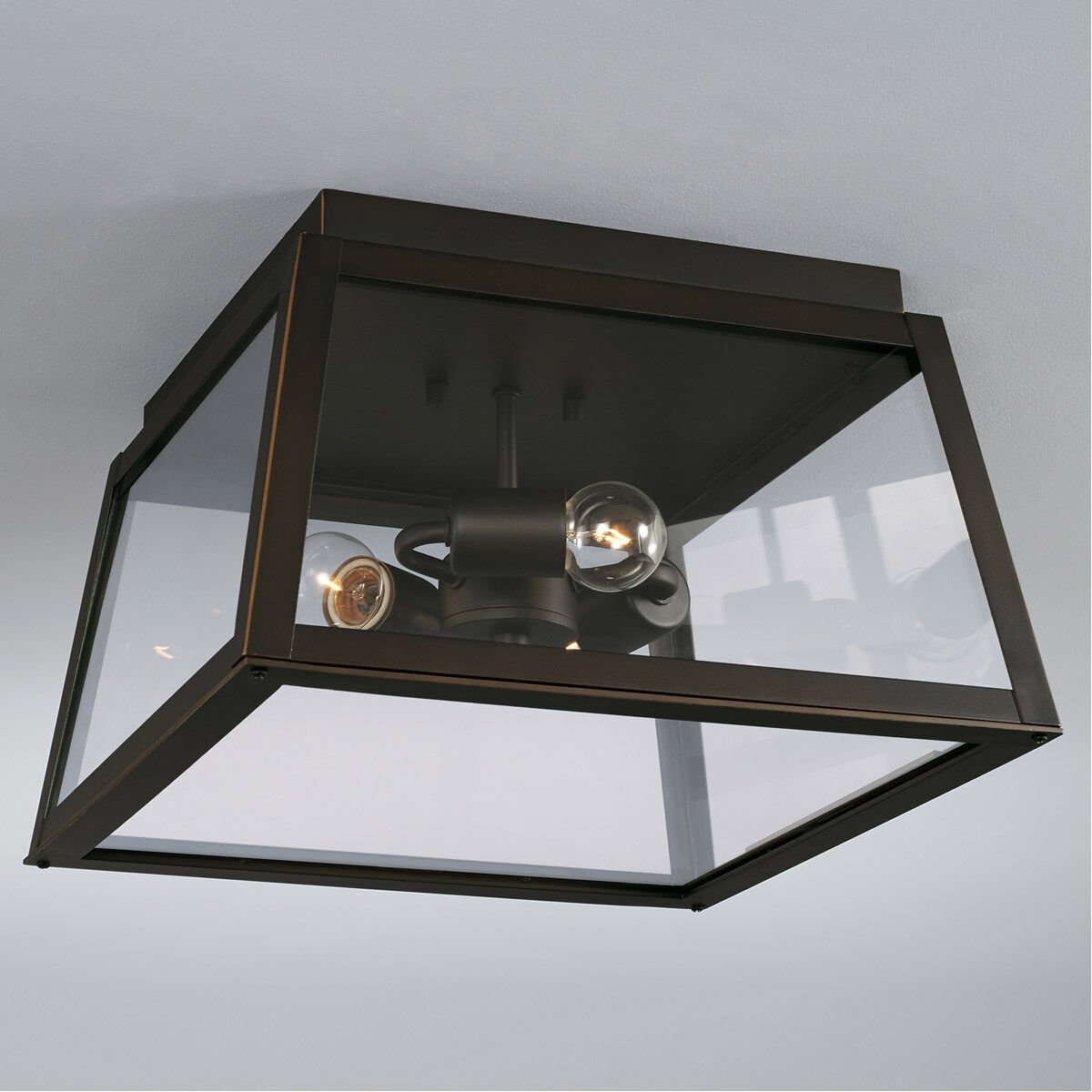 Leighton 3 Light 15 inch Oiled Bronze Outdoor Flush Mount