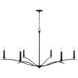 Grady 6 Light 57 inch Black Iron Chandelier Ceiling Light