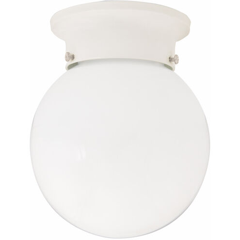 Globe 1 Light 6 inch White Flush Mount Ceiling Light