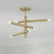 Zane 6 Light 20.5 inch Aged Brass Semi-Flush Ceiling Light