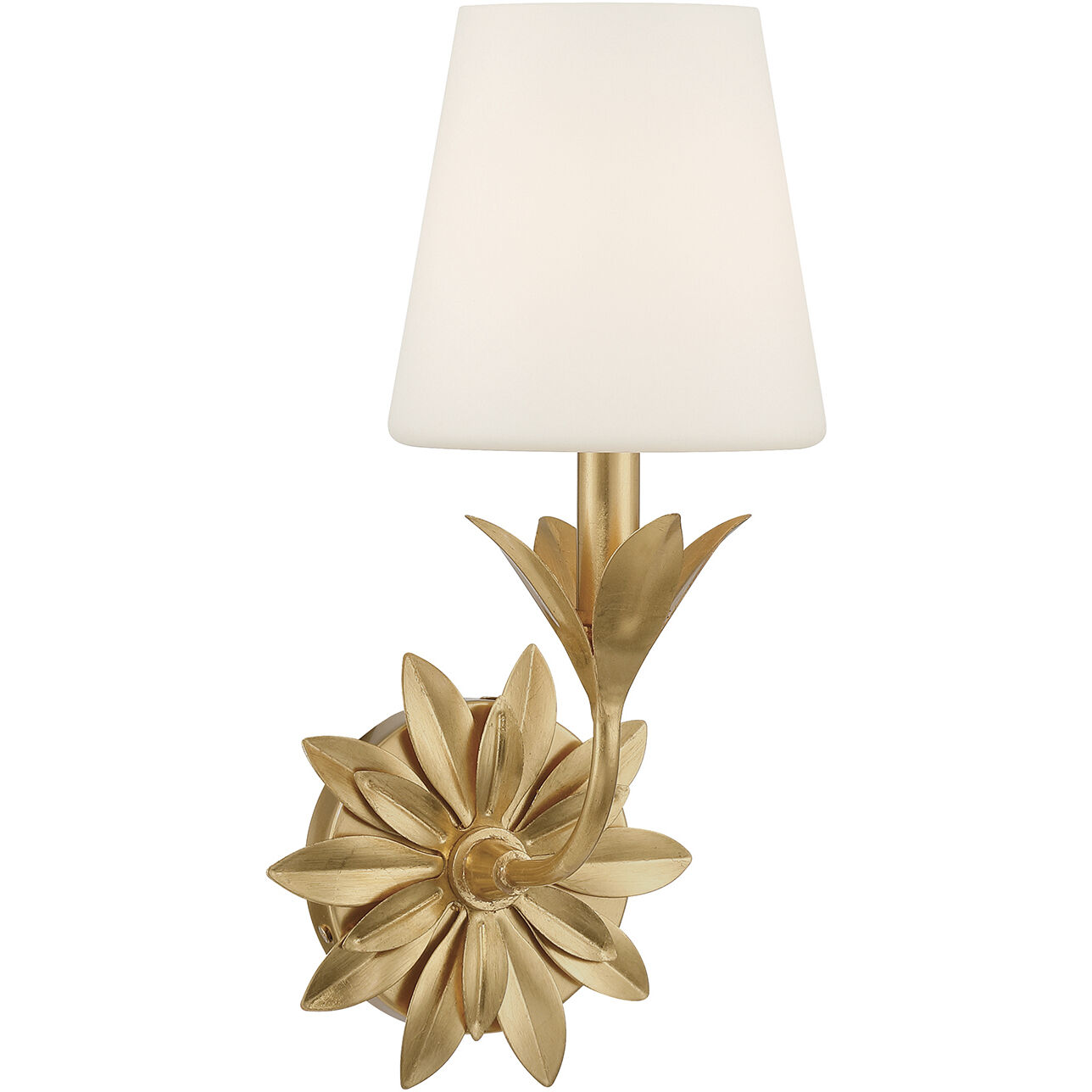 Broche Bath Sconce Wall Light in Antique Gold