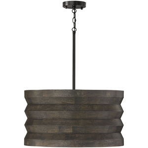 Dunn 4 Light 22 inch Espresso Stain and Black Pendant Ceiling Light