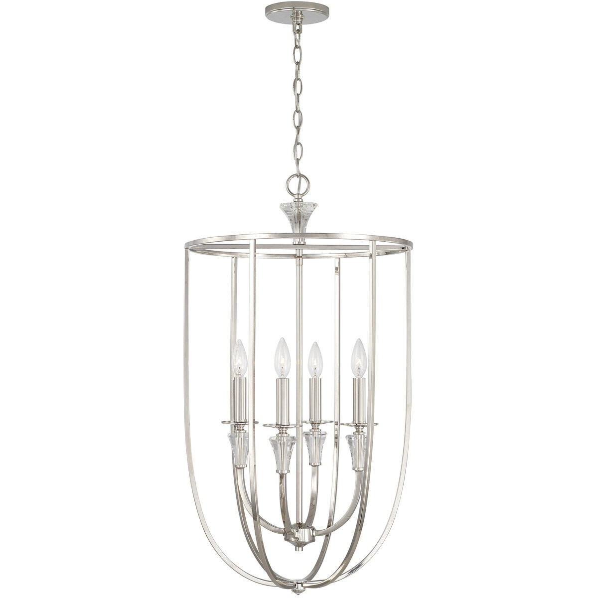 Laurent 4 Light 18 inch Polished Nickel Foyer Light Ceiling Light