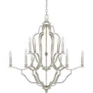 Blair 10 Light 33 inch Antique Silver Chandelier Ceiling Light in (None)