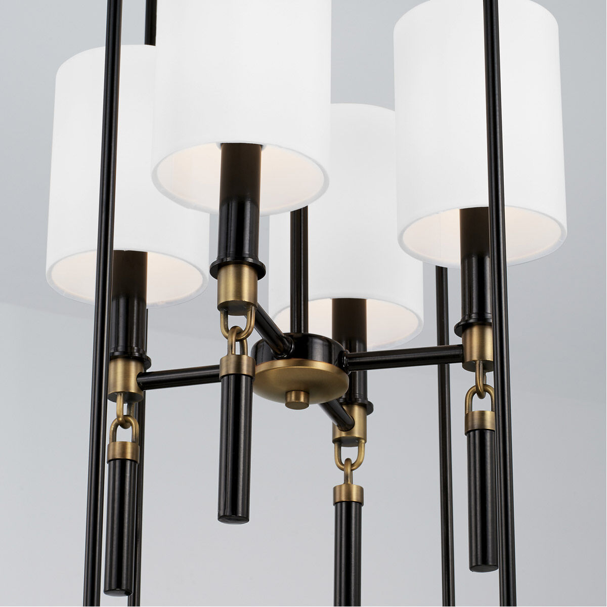 Beckham 4 Light 18.5 inch Glossy Black and Aged Brass Foyer Light Ceiling Light