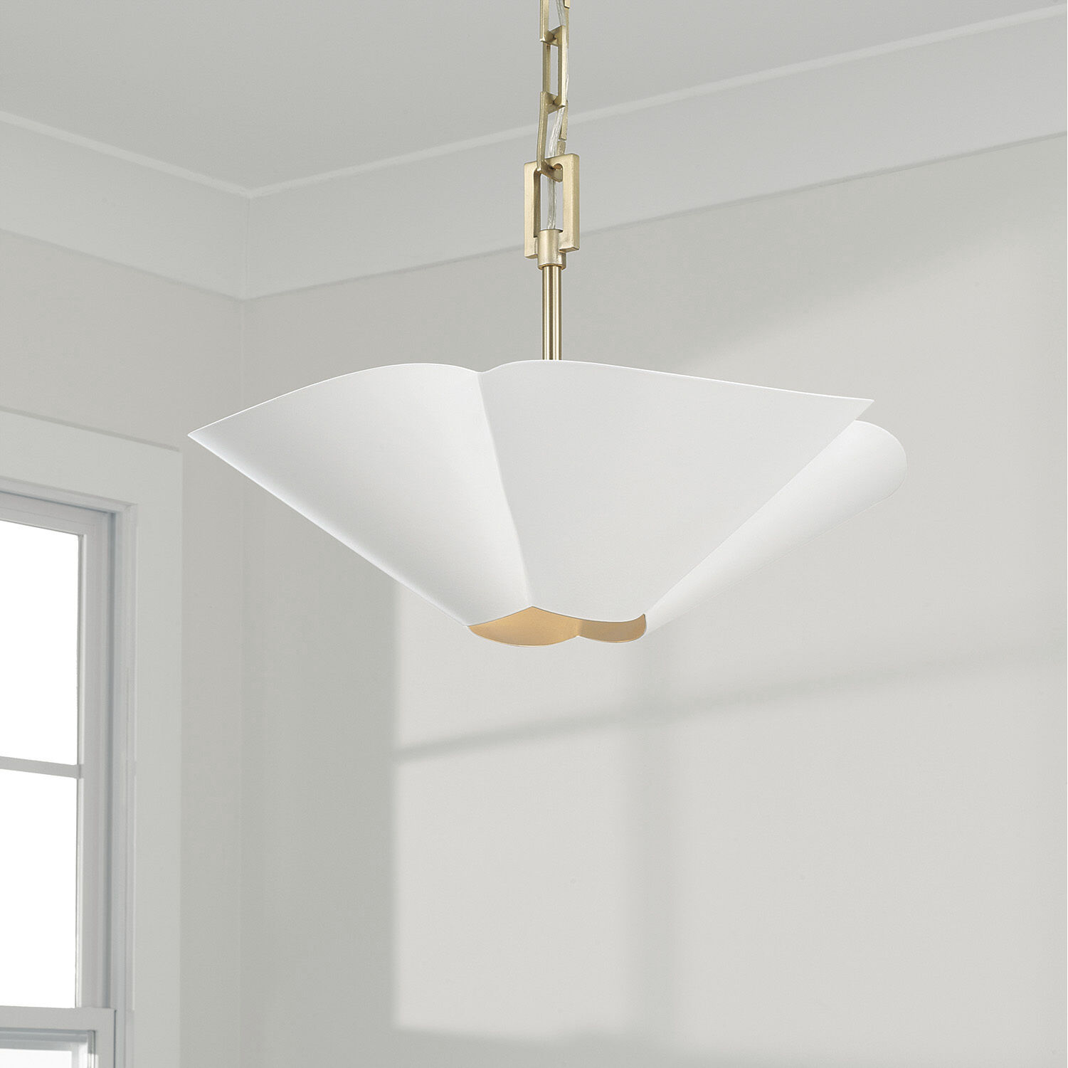 Maeve 4 Light 18.5 inch Matte Brass and White Pendant Ceiling Light