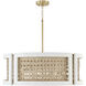 Lola 6 Light 30 inch Flat White and Matte Brass Chandelier Ceiling Light