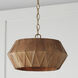 Nadeau 1 Light 15 inch Light Wood and Patinaed Brass Semi-Flush Ceiling Light, Convertible Dual Mount
