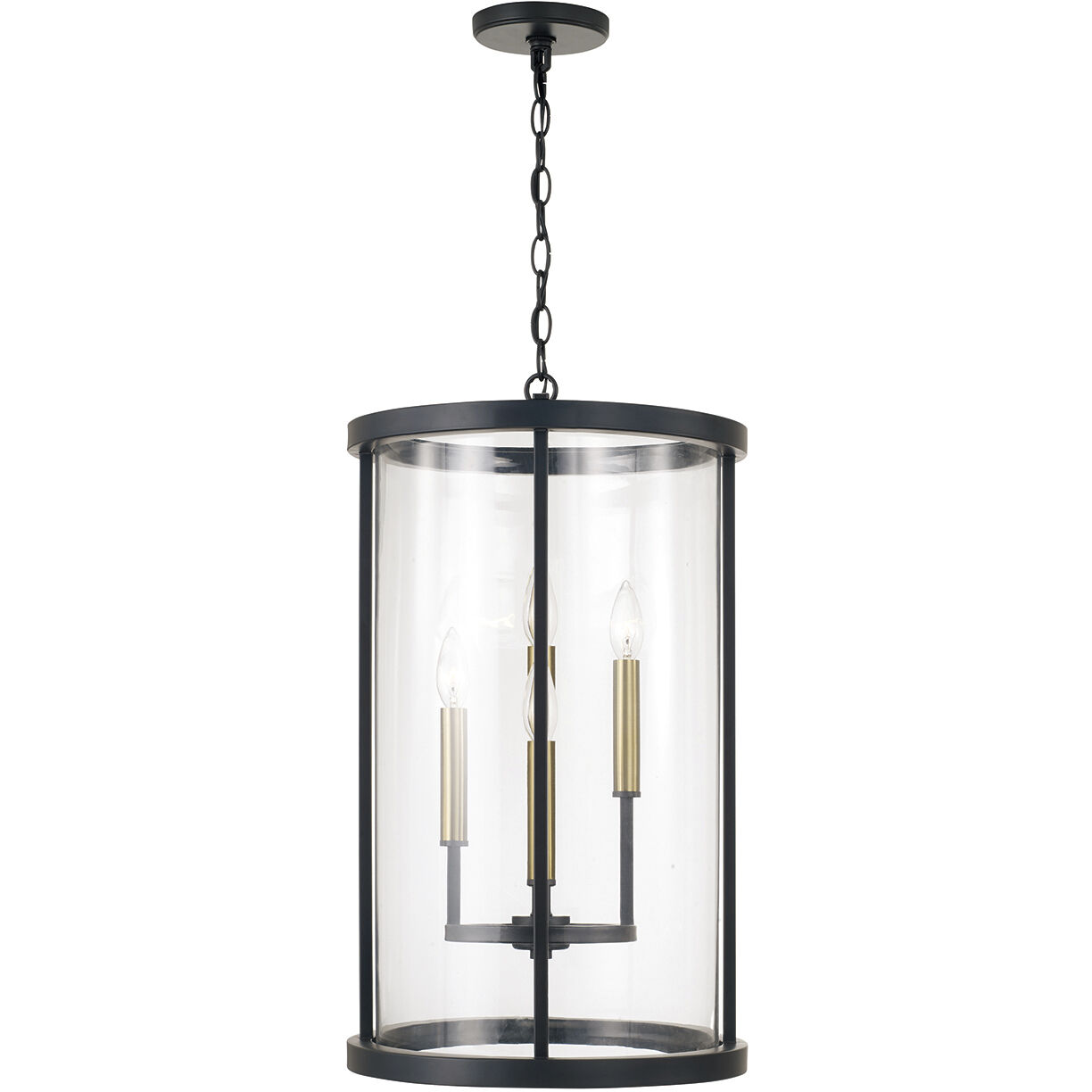 Davis 4 Light 14.75 inch Espresso and Brass Pendant Ceiling Light
