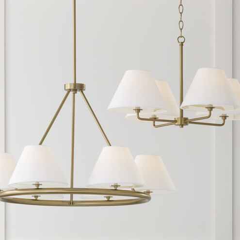 Parson 4 Light 39.25 inch Matte Brass Chandelier Ceiling Light