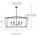Thea 6 Light 42 inch Matte Black Island Ceiling Light