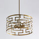 Hala 4 Light 22 inch Bleached Natural Jute and Patinaed Brass Pendant Ceiling Light