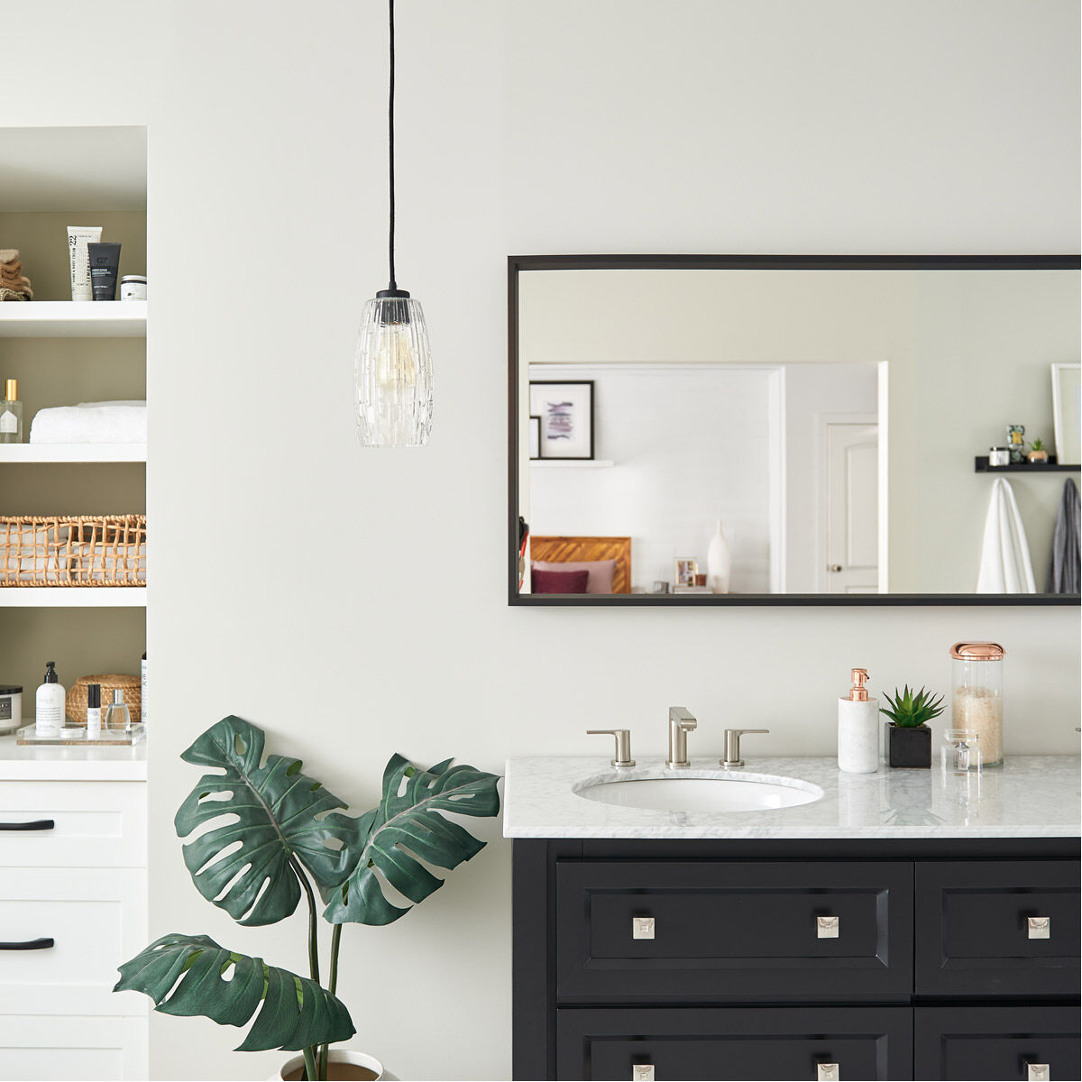 Casper 1 Light 5.25 inch Black Iron Pendant Ceiling Light