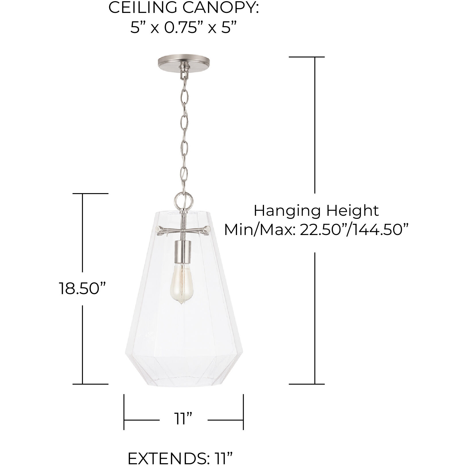 Lee 1 Light 11 inch Brushed Nickel Pendant Ceiling Light