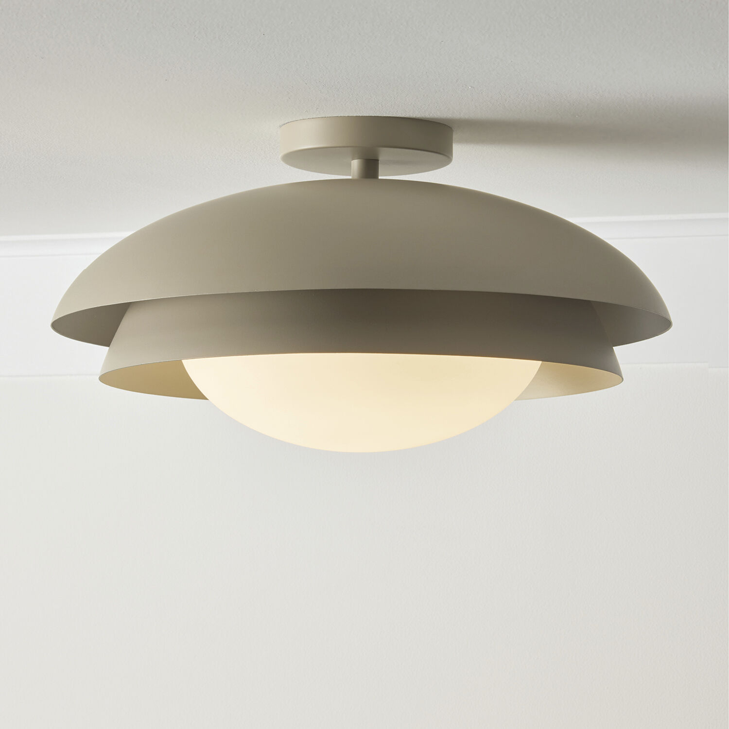 Jensen 1 Light 17.75 inch Taupe Semi-Flush Mount Ceiling Light