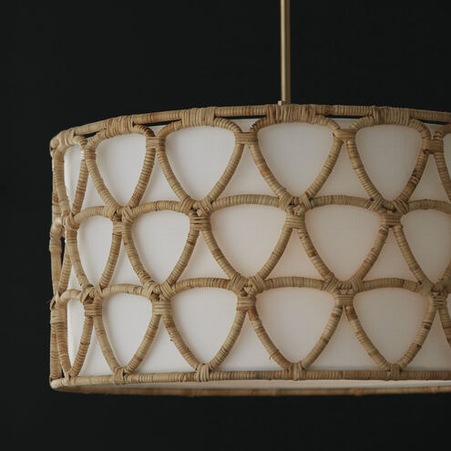 Tulum 4 Light 24.5 inch Matte Brass Pendant Ceiling Light