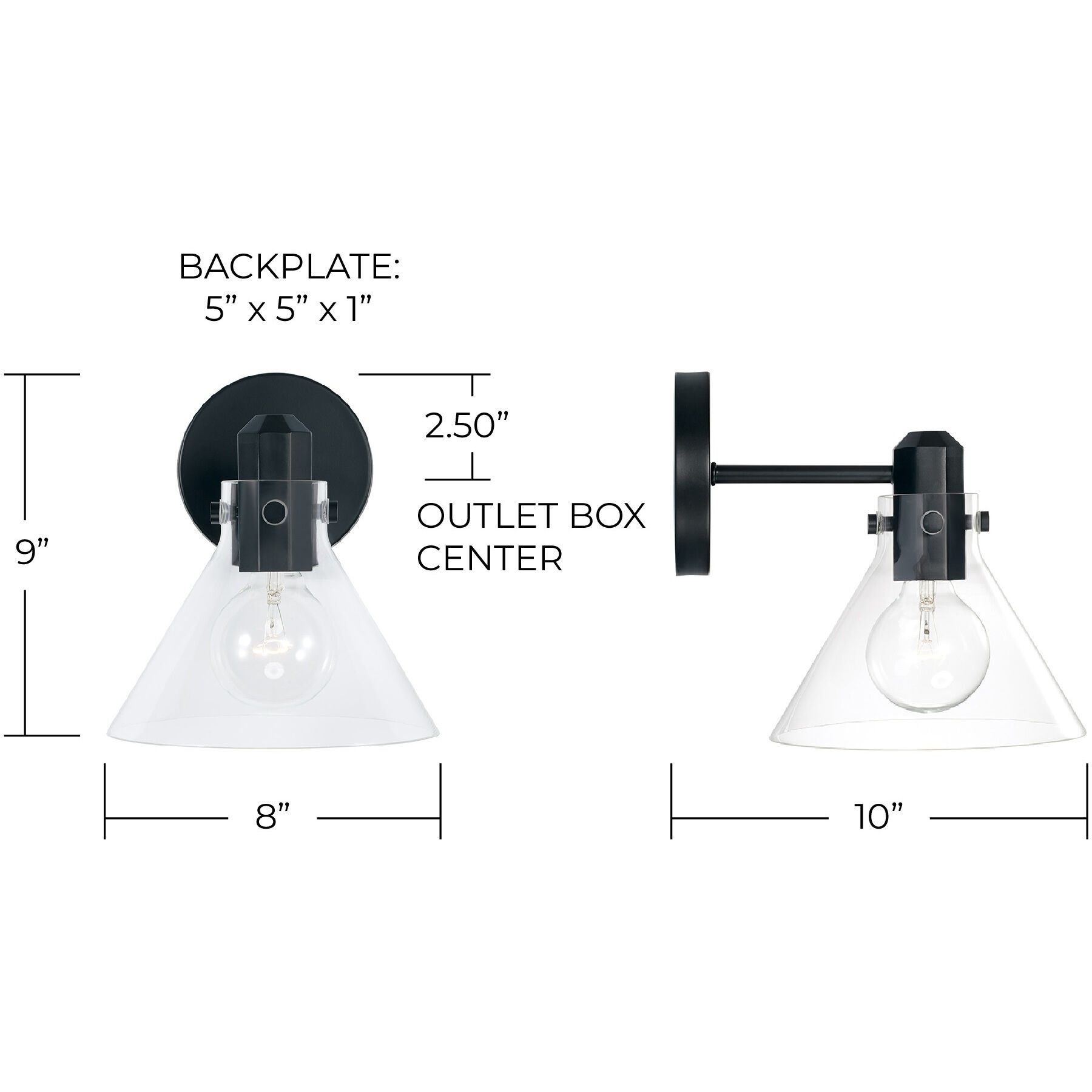 Greer 1 Light 8 inch Matte Black Sconce Wall Light