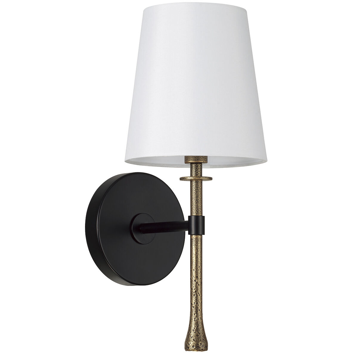 Hollis 1 Light 6 inch Matte Black with Hammered Gold Sconce Wall Light