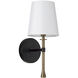 Hollis 1 Light 6 inch Matte Black with Hammered Gold Sconce Wall Light
