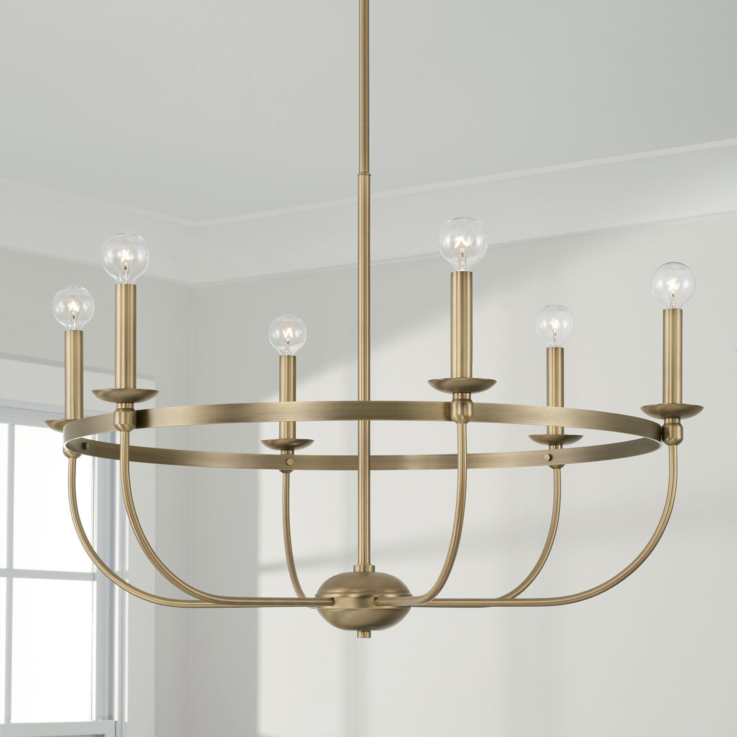 Rylann 6 Light 30 inch Aged Brass Chandelier Ceiling Light