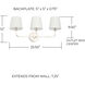 Dawson 3 Light 26 inch Polished Nickel Vanity Light Wall Light