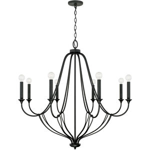 Bentley 8 Light 38 inch Black Iron Chandelier Ceiling Light