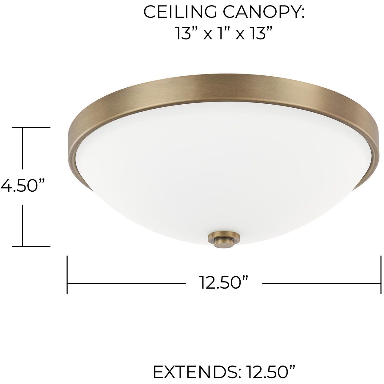 Perkins 2 Light 12.5 inch Aged Brass Flush Mount Ceiling Light