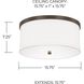 Midtown 3 Light 16 inch Burnished Bronze Flush Mount Ceiling Light in White Fabric Shade