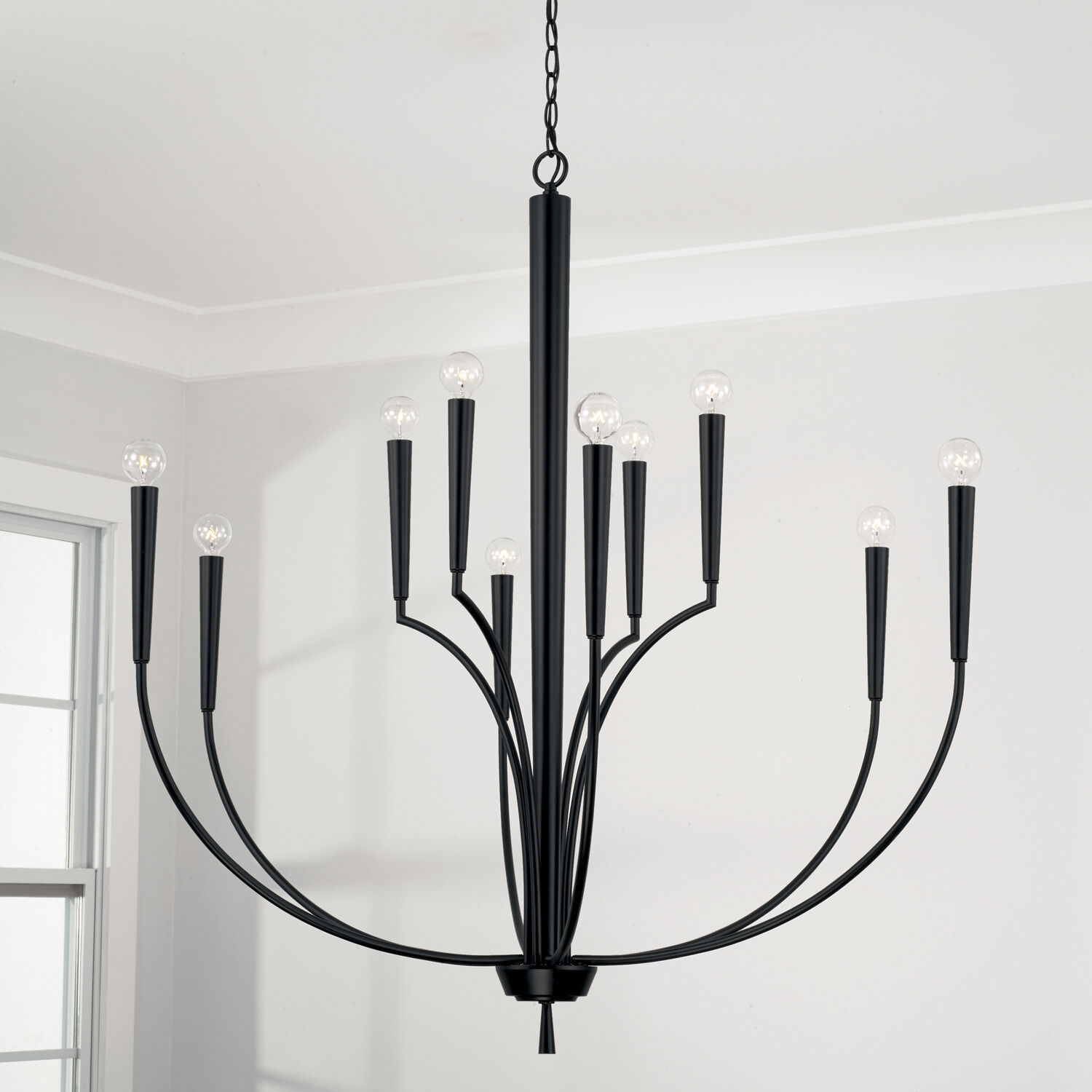 Holden 10 Light 40 inch Matte Black Chandelier Ceiling Light
