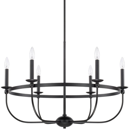 Rylann 6 Light 30 inch Matte Black Chandelier Ceiling Light