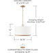 Soleil 3 Light 16.75 inch Matte Brass Semi-Flush Mount Ceiling Light, Convertible Dual Mount