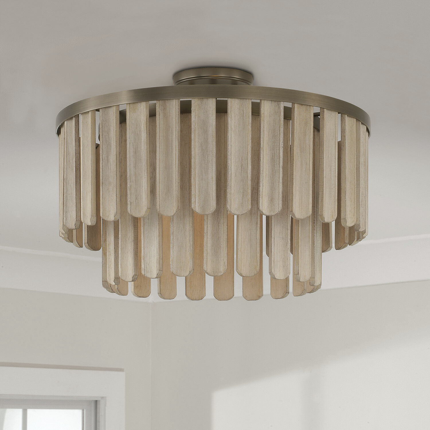 Jada 1 Light 20 inch Dark Brass Semi-Flush Mount Ceiling Light